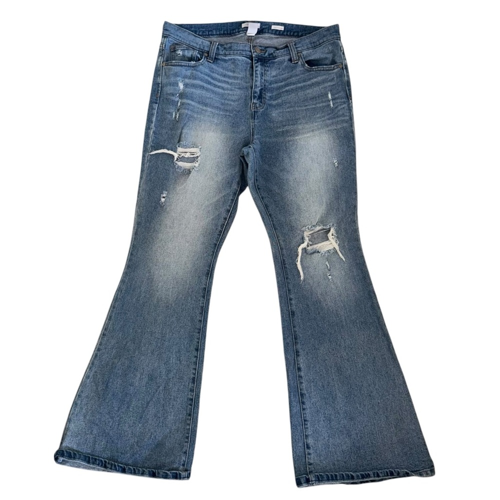A Beautiful Soul jeans High Rise Flare size 14 distressed